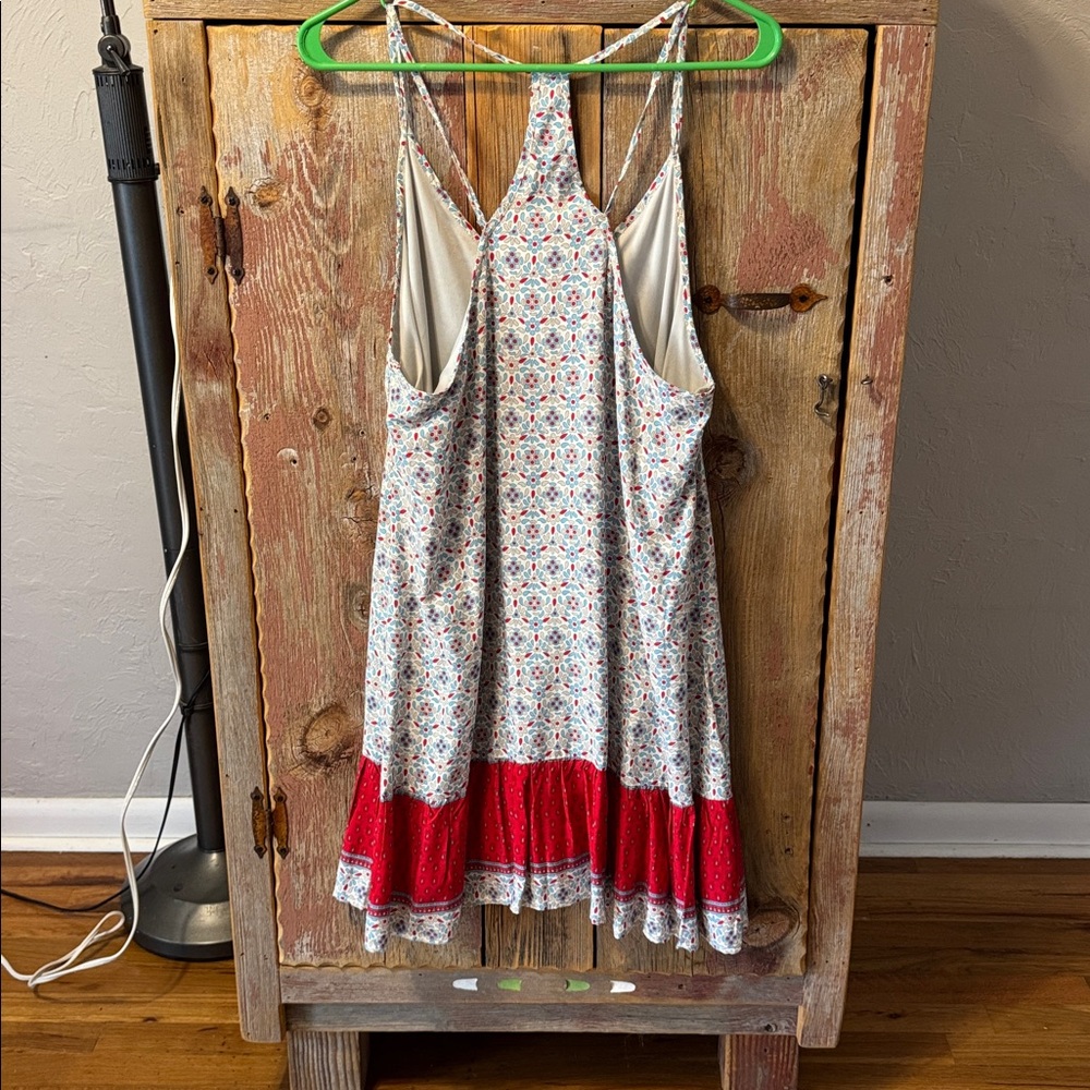 Doe & Rae Blue, white and Red Patterned Sundress size large - Picture 6 of 14